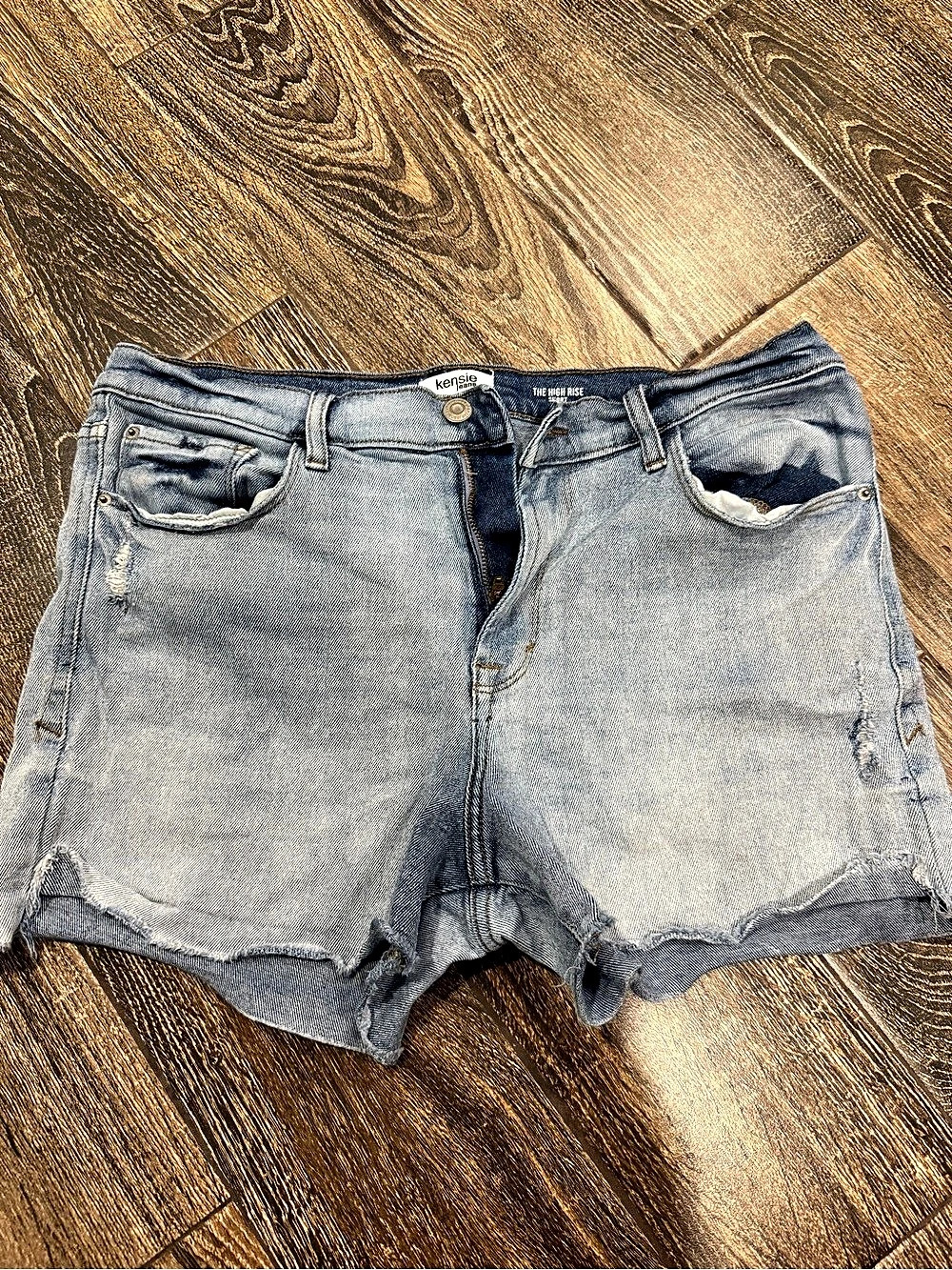 Kensie High Rise Short Jean Shorts Blue Waist 30 Size 10